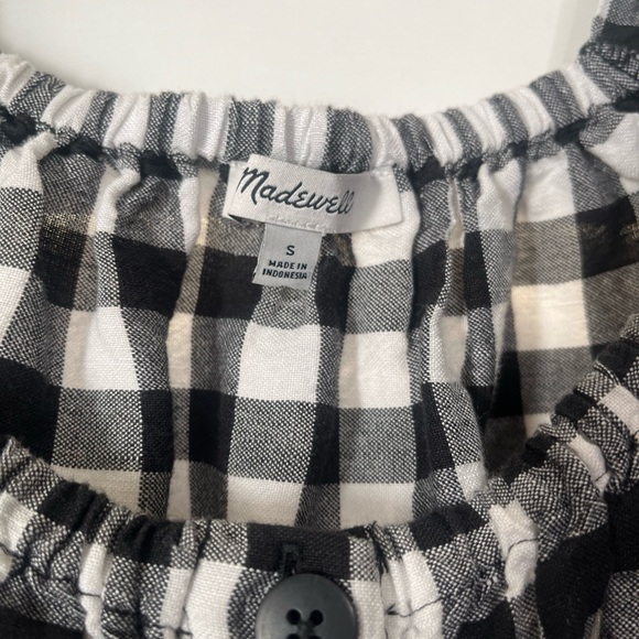 Madewell Black and White Checkered Crop Top - Picture 2 of 3